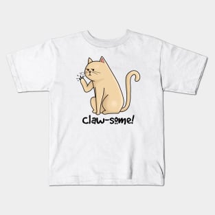 Clawsome Awesome Cat Kids T-Shirt